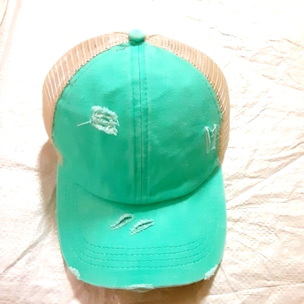5/$30 - 10/$50 - Criss Cross ponytail hat for women